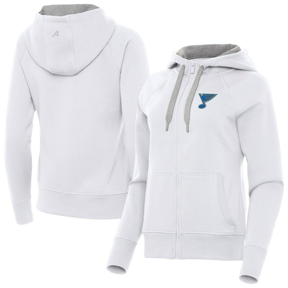 St. Louis Blues Antigua Women's Victory Full-Zip Hoodie - White | NHL on sale