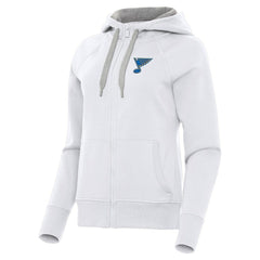 St. Louis Blues Antigua Women's Victory Full-Zip Hoodie - White | NHL on sale
