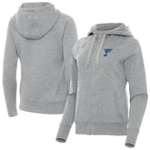 St. Louis Blues Antigua Women's Victory Full-Zip Hoodie - Heather Gray | NHL near me