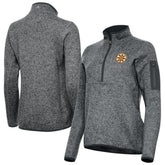 Boston Bruins Antigua Women's Fortune Half-Zip Pullover - Heather Black | NHL Clearance