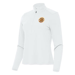 Boston Bruins Antigua Women's Tribute Half-Zip Pullover - White | NHL Clearance