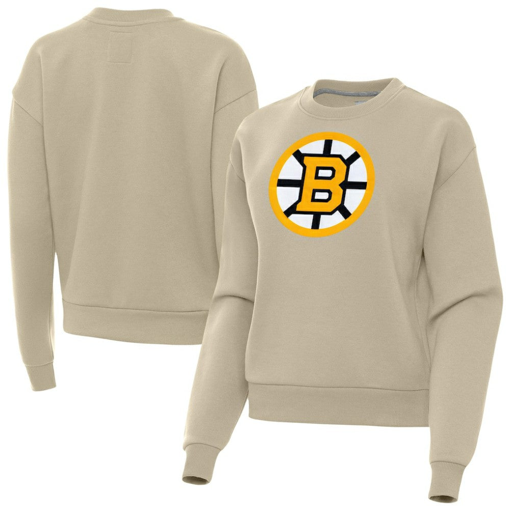 Boston Bruins Antigua Women's Victory Pullover Sweatshirt - Khaki | NHL on sale