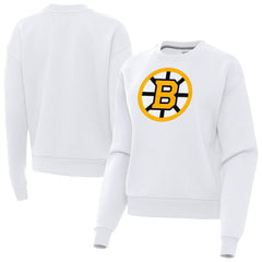 Boston Bruins Antigua Women's Victory Pullover Sweatshirt - White | NHL Lifestyle
