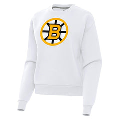 Boston Bruins Antigua Women's Victory Pullover Sweatshirt - White | NHL Lifestyle