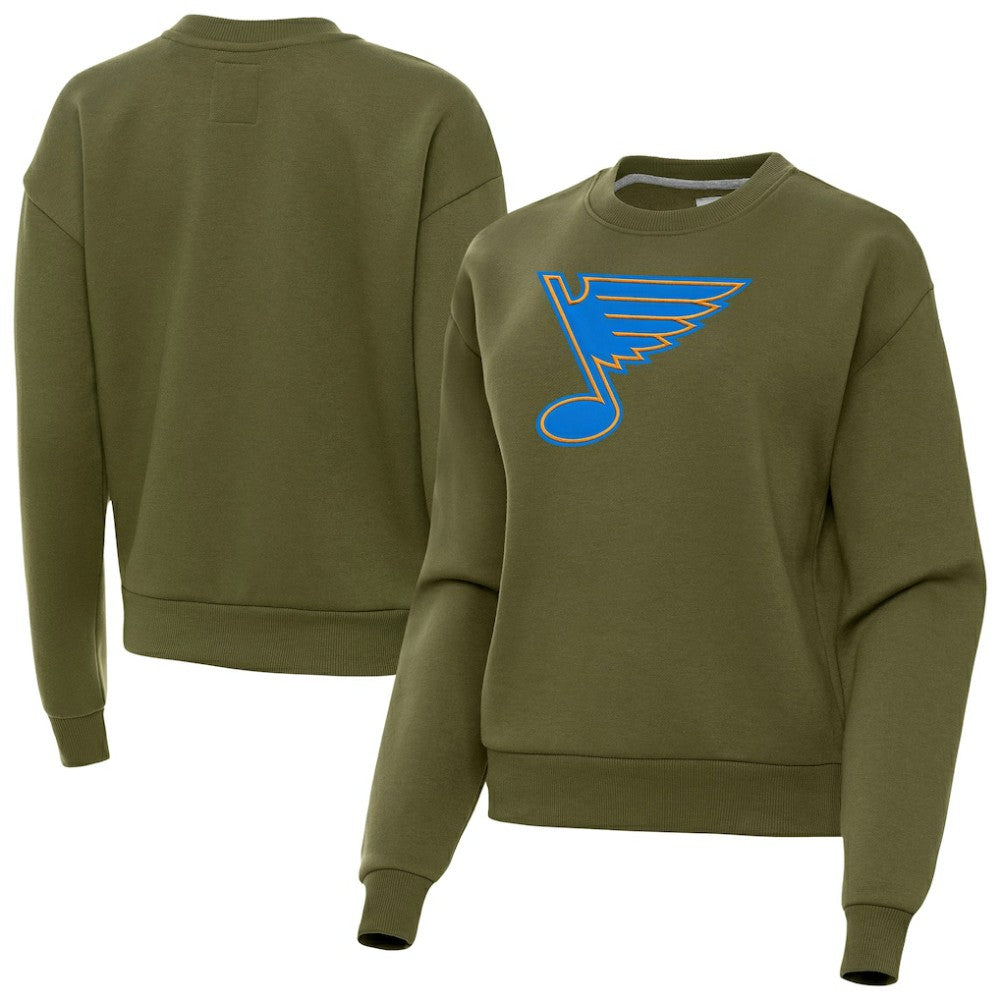 St. Louis Blues Antigua Women's Victory Pullover Sweatshirt - Olive | NHL discount