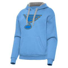 St. Louis Blues Antigua Women's Victory Pullover Hoodie - Blue | NHL Clearance