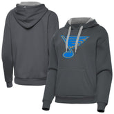 St. Louis Blues Antigua Women's Victory Pullover Hoodie - Charcoal | NHL near me