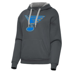 St. Louis Blues Antigua Women's Victory Pullover Hoodie - Charcoal | NHL near me