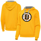 Boston Bruins Antigua Women's Victory Pullover Hoodie - Gold | NHL Lifestyle
