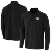 Boston Bruins Antigua Bright Quarter-Zip Pullover - Heather Black | NHL on sale