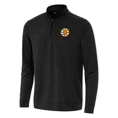 Boston Bruins Antigua Bright Quarter-Zip Pullover - Heather Black | NHL on sale