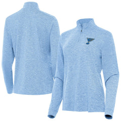 St. Louis Blues Antigua Mentor Long Sleeve Quarter-Zip Mock Polo - Heather Blue | NHL on sale