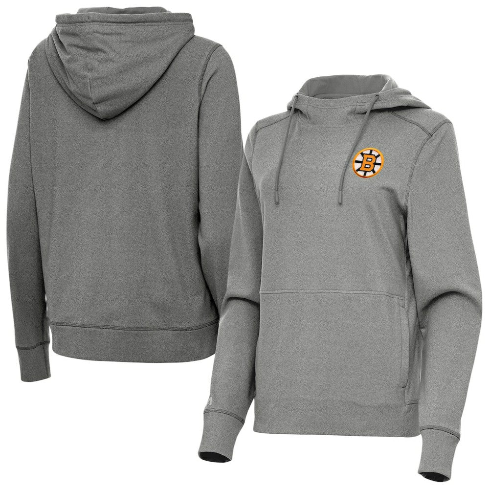 Boston Bruins Antigua Women's Justice Pullover Hoodie - Heather Black | NHL discount