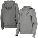 St. Louis Blues Antigua Women's Justice Pullover Hoodie - Heather Black | NHL on sale