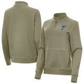 St. Louis Blues Antigua Women's Crush Quarter-Zip Pullover - Olive | NHL discount