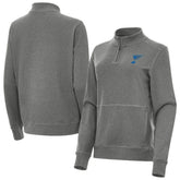 St. Louis Blues Antigua Women's Crush Quarter-Zip Pullover - Heather Black | NHL sale