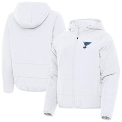 St. Louis Blues Antigua Women's Raglan Universe Full-Zip Hooded Jacket - White | NHL on sale