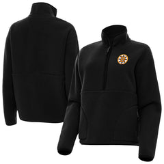 Boston Bruins Antigua Women's Figure Half-Zip Pullover - Black | NHL near me