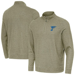 St. Louis Blues Antigua Subtle Quarter-Zip Sweatshirt - Olive | NHL near me