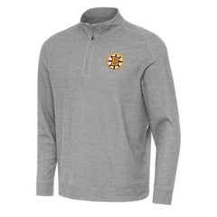 Boston Bruins Antigua Subtle Quarter-Zip Sweatshirt - Heather Black | NHL near me