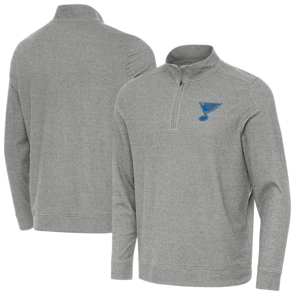 St. Louis Blues Antigua Subtle Quarter-Zip Sweatshirt - Heather Black | NHL discount