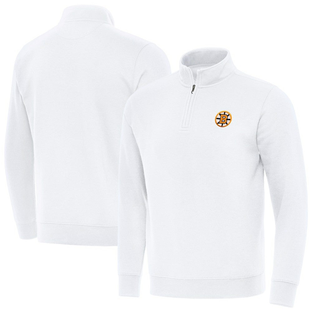 Boston Bruins Antigua Victory Quarter-Zip Pullover Top - White | NHL discount