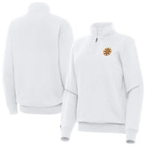 Boston Bruins Antigua Women's Victory Quarter-Zip Pullover Top - White | NHL Lifestyle