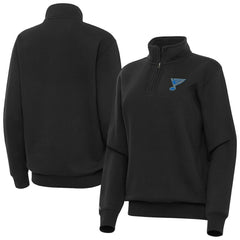 St. Louis Blues Antigua Women's Victory Quarter-Zip Pullover Top - Black | NHL sale