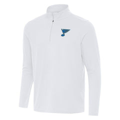 St. Louis Blues Antigua Intent Quarter-Zip Top - White | NHL Clearance