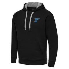 St. Louis Blues Antigua Victory Pullover Hoodie - Black | NHL Lifestyle