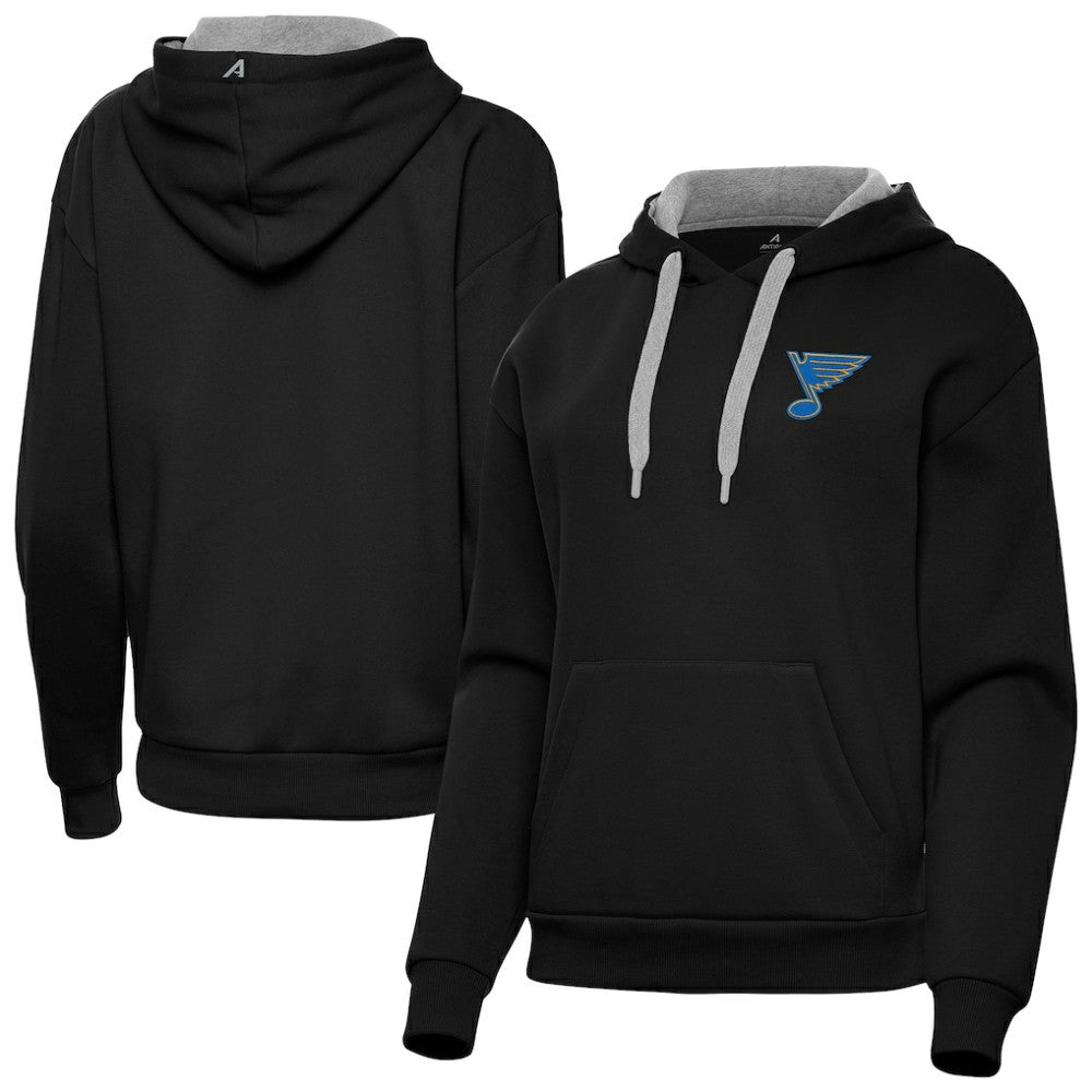 St. Louis Blues Antigua Women's Victory Pullover Hoodie - Black | NHL near me
