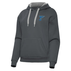 St. Louis Blues Antigua Women's Victory Pullover Hoodie - Charcoal | NHL Lifestyle