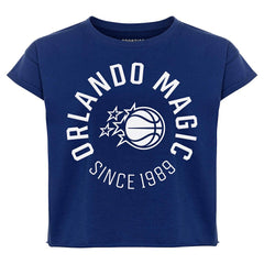 Orlando Magic Sportiqe Women's Cropped Genuine Issue Collection Alana T-Shirt Blue