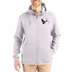 Houston Texans Cutter & Buck Roam Epic Comfort Recycled Full-Zip Hoodie Jacket - Gray - NFL