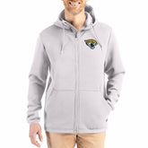 Jacksonville Jaguars Cutter & Buck Roam Epic Comfort Recycled Full-Zip Hoodie Jacket - Gray - NFL