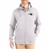 New England Patriots Cutter & Buck Roam Epic Comfort Recycled Full-Zip Hoodie Jacket - Gray - NFL