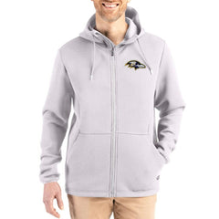 Baltimore Ravens Cutter & Buck Roam Epic Comfort Recycled Full-Zip Hoodie Jacket - Gray - NFL