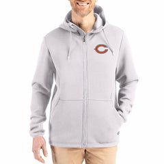 Chicago Bears Cutter & Buck Roam Epic Comfort Recycled Full-Zip Hoodie Jacket - Gray - NFL