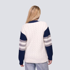 New York Yankees Lusso Women's Shyla Knit V-Neck Full-Zip Sweater Outlet