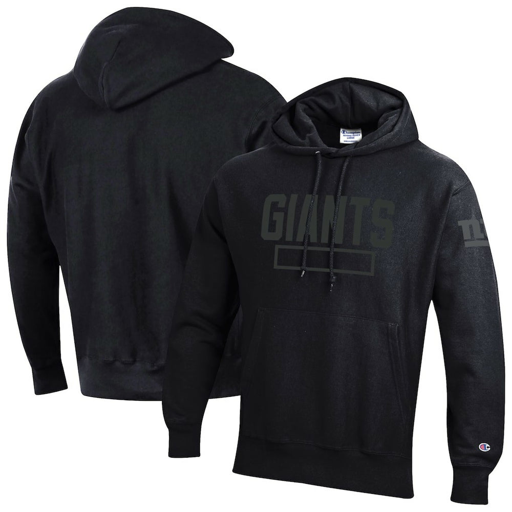 New York Giants Champion Tonal Reverse Weave Fleece Hoodie - Black - NFL