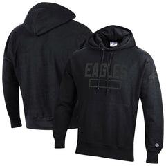 Philadelphia Eagles Champion Tonal Reverse Weave Fleece Hoodie - Black - NFL