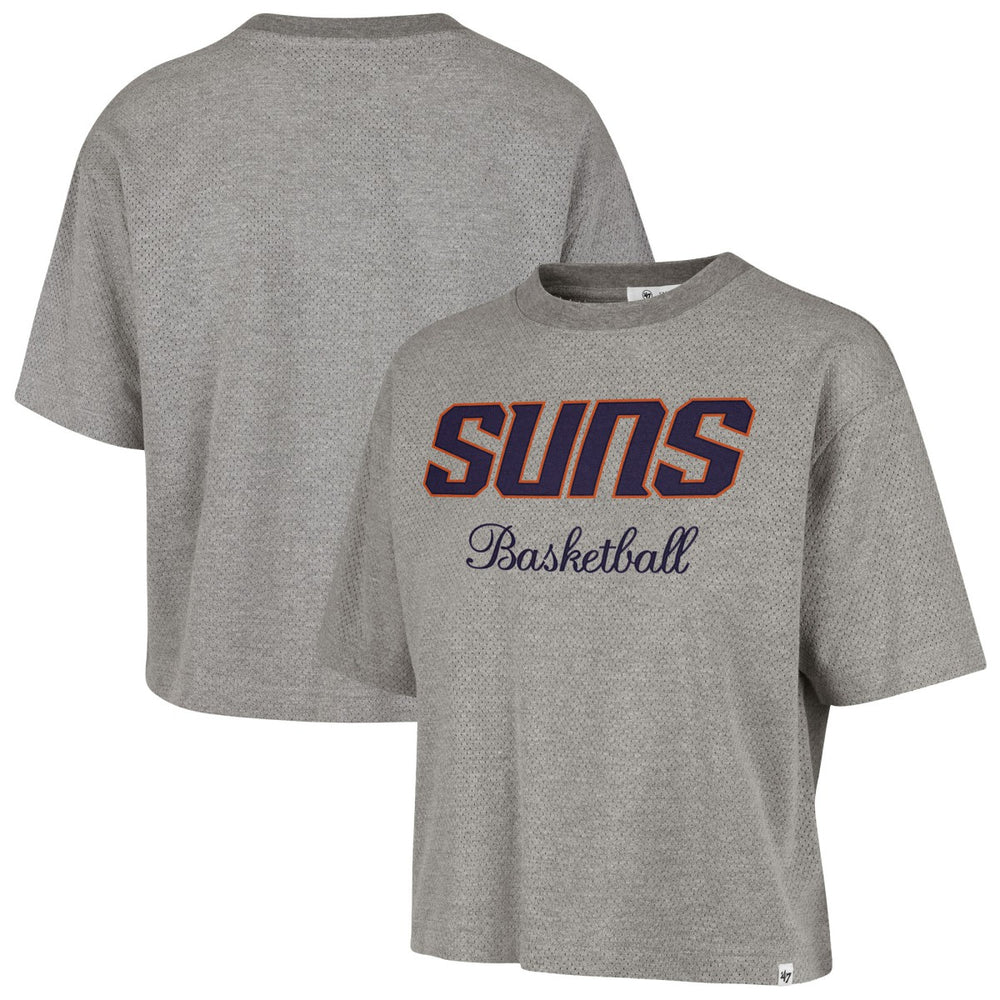 47 brand Phoenix Suns '47 Women's Pivot Drop Needle Cropped T-Shirt Gray
