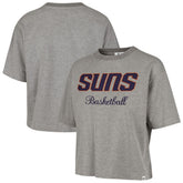 47 brand Phoenix Suns '47 Women's Pivot Drop Needle Cropped T-Shirt Gray