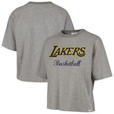 47 brand Los Angeles Lakers '47 Women's Pivot Drop Needle Cropped T-Shirt Gray