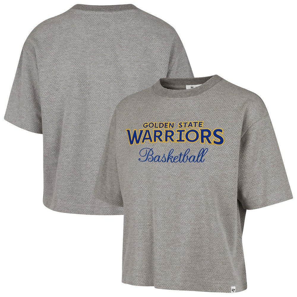 47 brand Golden State Warriors '47 Women's Pivot Drop Needle Cropped T-Shirt Gray