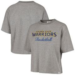 47 brand Golden State Warriors '47 Women's Pivot Drop Needle Cropped T-Shirt Gray