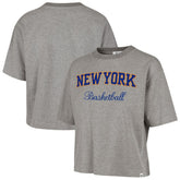 47 brand New York Knicks '47 Women's Pivot Drop Needle Cropped T-Shirt Gray