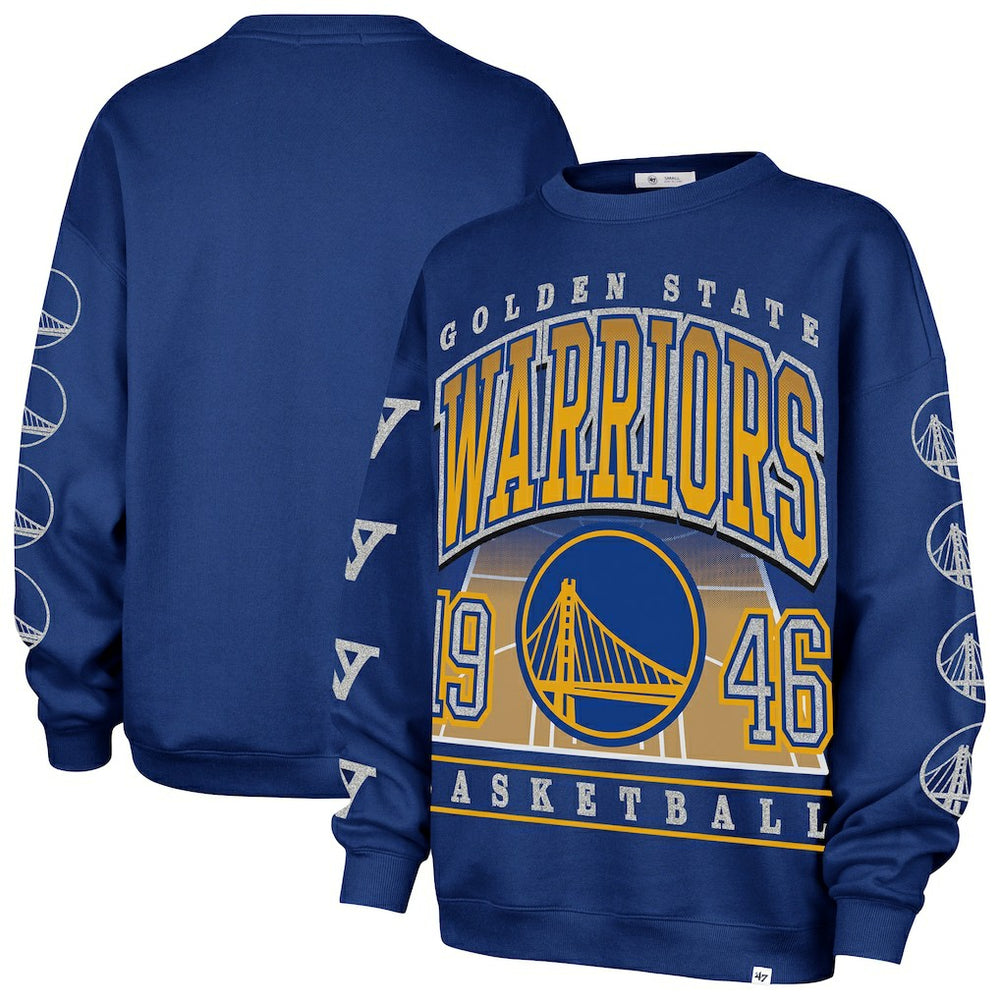 47 brand Golden State Warriors '47 Women's Go Big Oversized Sweatshirt Royal