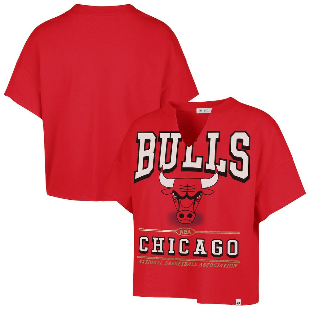 47 brand Chicago Bulls '47 Women's Elation Oversized Notch Neck T-Shirt Red
