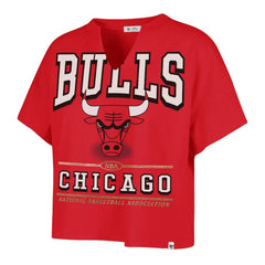47 brand Chicago Bulls '47 Women's Elation Oversized Notch Neck T-Shirt Red